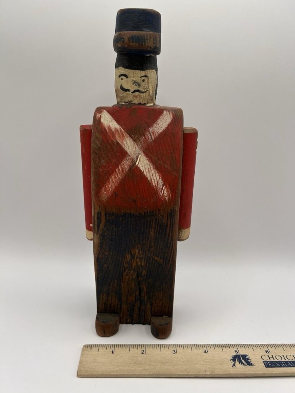 HTF Wolf Creek Folk Art Carved Wood Wood Soldier Cavalry Military Army Guard - Picture 5 of 13